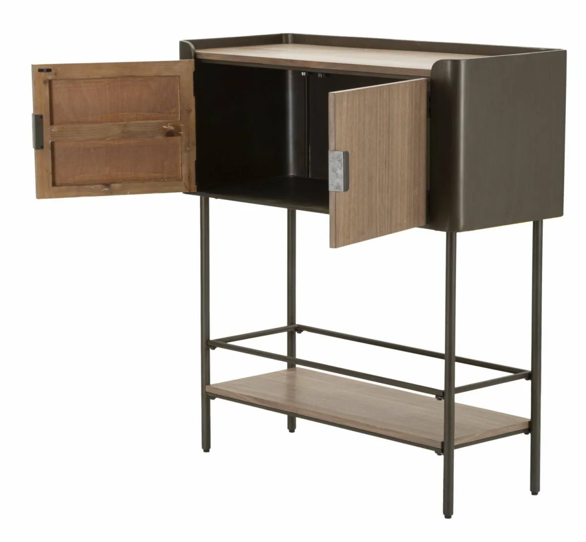 Mobili Porta Tv > Dmora Porta TV grigio e marrone 100x42x110h cm 2 ante - Quilt Marrone, Grigio