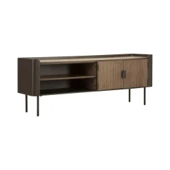 Porta TV grigio e marrone 150x42x58h cm 2 ante - Cannon