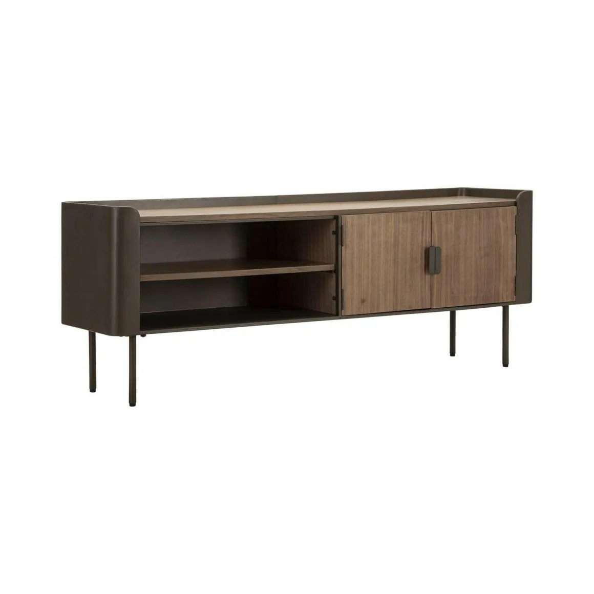 Porta TV grigio e marrone 150x42x58h cm 2 ante - Cannon