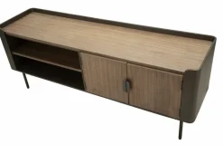 Porta TV grigio e marrone 150x42x58h cm 2 ante - Cannon