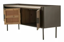 Porta TV grigio e marrone 150x42x58h cm 2 ante - Cannon