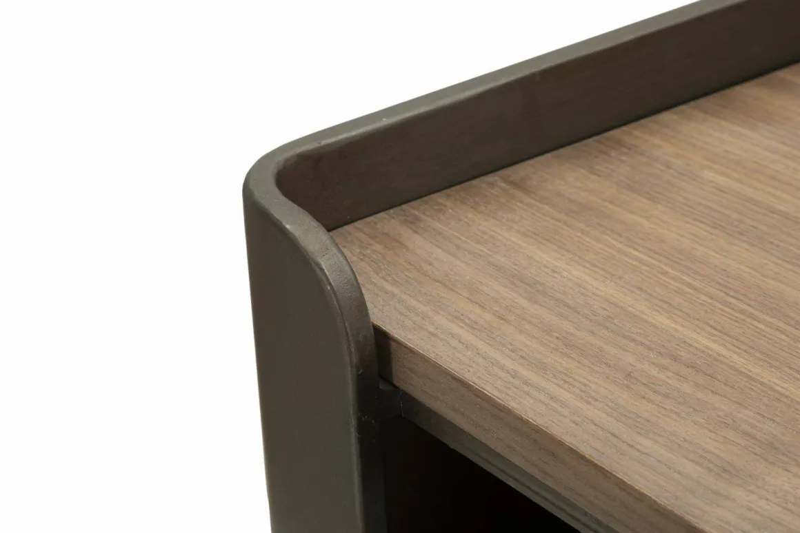 Porta TV grigio e marrone 150x42x58h cm 2 ante - Cannon