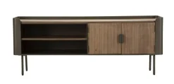 Porta TV grigio e marrone 150x42x58h cm 2 ante - Cannon