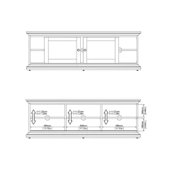 Porta TV grigio 149x41x50h cm 2 ante - Ziba