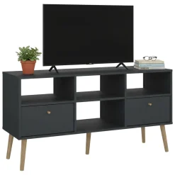 Mobili Porta Tv > Dmora Porta TV 117x39x60h cm in legno - Conte Grigio