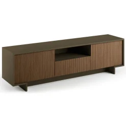 Mobili Porta Tv|Salotto > Dmora Porta TV marrone e noce 170x42x48h cm 2 ante e 1 cassetto - Atina Marrone, Marrone Noce