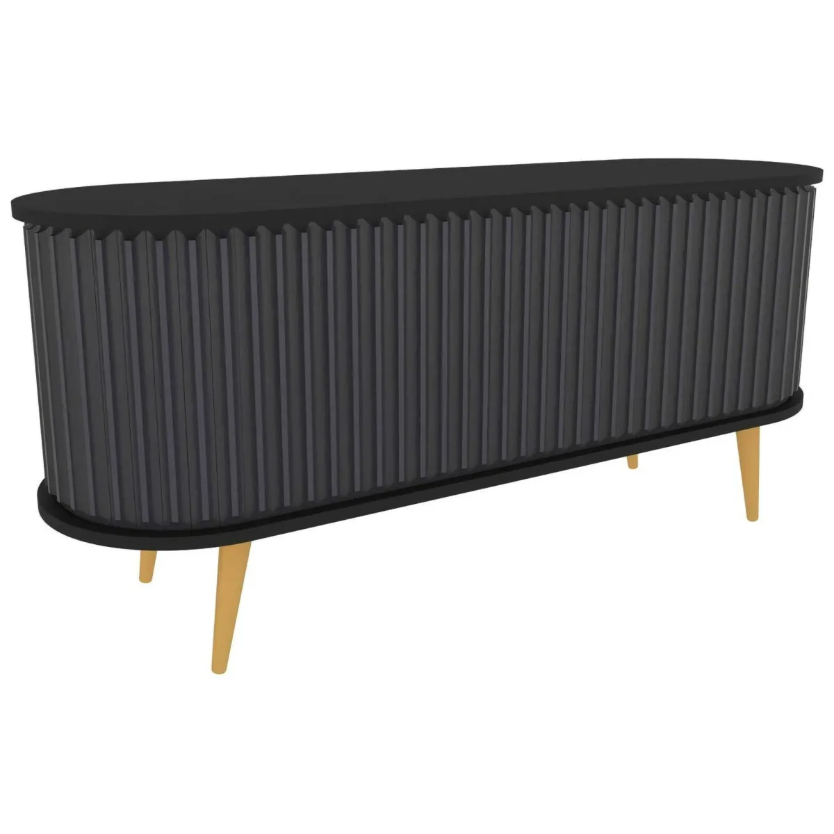 Mobili Porta Tv|Salotto > Dmora Porta TV nero e antracite 140x43x64h cm 2 ante - Bailu Nero, Nero Antracite