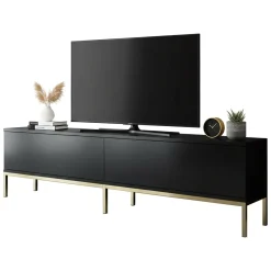 Porta TV nero e oro 180x30x47h cm modulabile - Espero