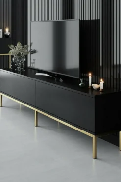 Porta TV nero e oro 180x30x47h cm modulabile - Espero