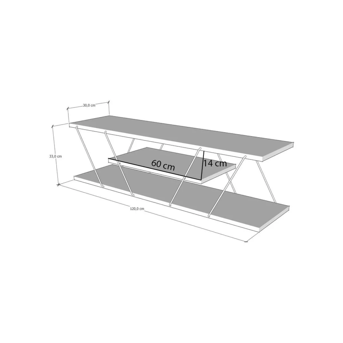 Salotto > Dmora Porta TV nero,noce 120x30x33h cm in legno - Desdemona Nero Noce, Marrone