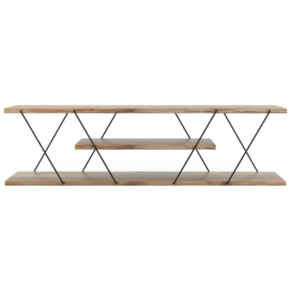Salotto > Dmora Porta TV nero,noce 120x30x33h cm in legno - Desdemona Nero Noce, Marrone