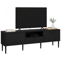 Porta TV nero 177x39x56h cm 2 ante e 1 cassetto - Anselme