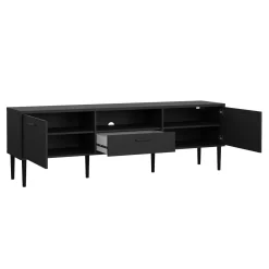 Porta TV nero 177x39x56h cm 2 ante e 1 cassetto - Anselme