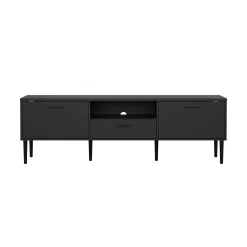 Porta TV nero 177x39x56h cm 2 ante e 1 cassetto - Anselme