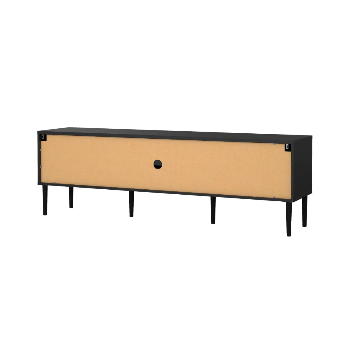 Porta TV nero 177x39x56h cm 2 ante e 1 cassetto - Anselme