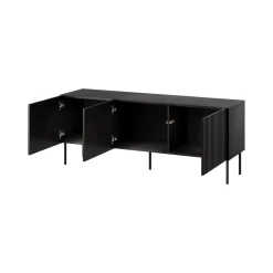 Porta TV nero 150x42x60h cm 3 ante - Frassino