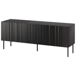 Porta TV nero 150x42x60h cm 3 ante - Frassino