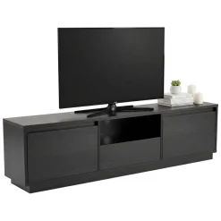 Mobili Porta Tv > Dmora Porta TV 160x29x42h cm 3 ante - Morrigan Nero