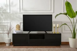Mobili Porta Tv > Dmora Porta TV 160x29x42h cm 3 ante - Morrigan Nero