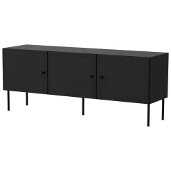 Porta TV nero 151x40x60h cm 3 ante - Sarzana