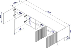 Porta TV nero 200x42x52h cm 4 ante - Varenna