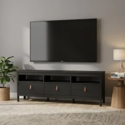 Mobili Porta Tv > Dmora Porta TV 151x38x54h cm in legno - Astana Nero