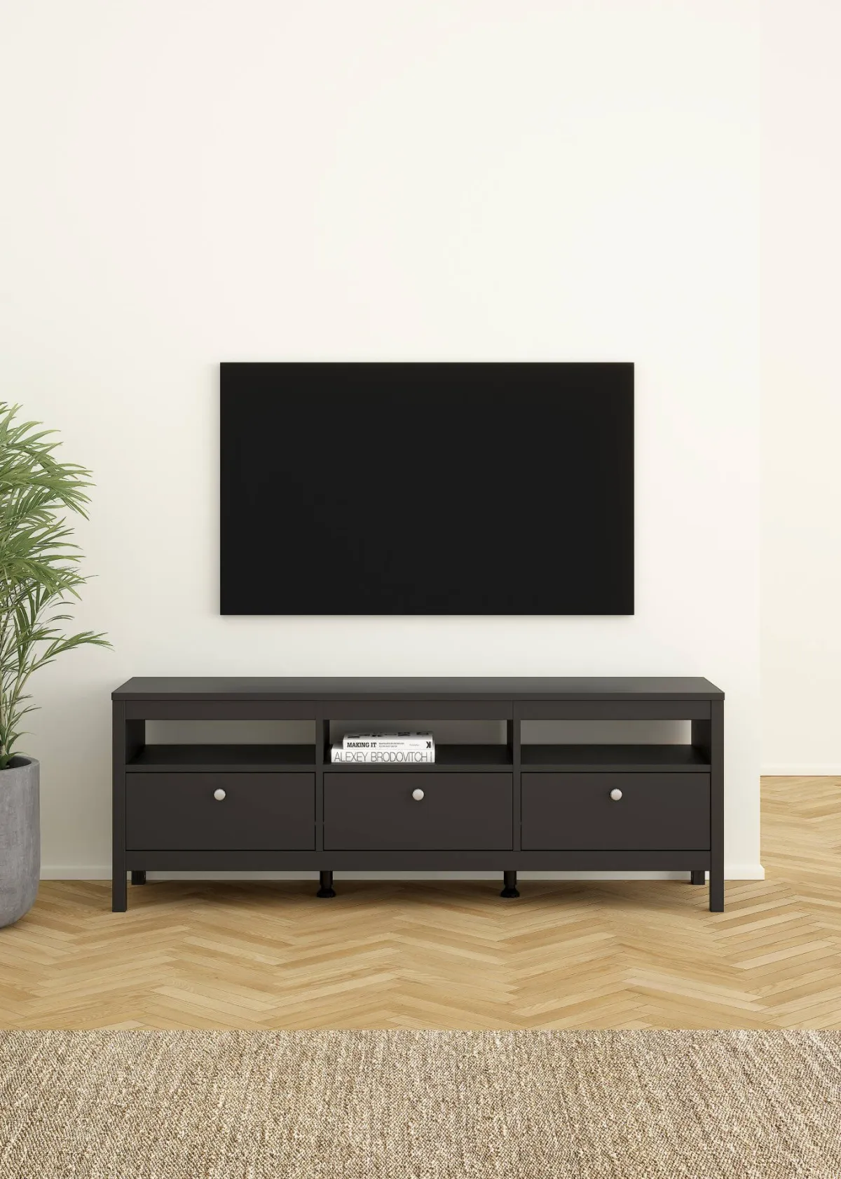 Mobili Porta Tv > Dmora Porta TV 151x38x54h cm in legno - Astana Nero
