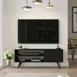 Porta TV nero 110x40x44h cm in legno - HuLanqi