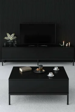 Mobili Porta Tv|Salotto > Dmora Porta TV 180x30x47h cm modulabile - Espero Nero