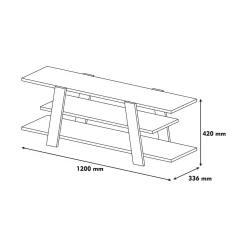 Porta TV noce e bianco 120x33x42h cm in legno - Bellagio