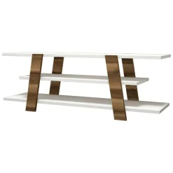 Porta TV noce e bianco 120x33x42h cm in legno - Bellagio