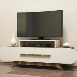 Porta TV noce e crema 145x36x49h cm 2 ante - Nesatm