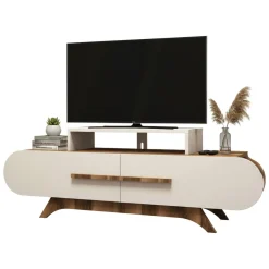 Porta TV noce e crema 145x36x49h cm 2 ante - Nesatm