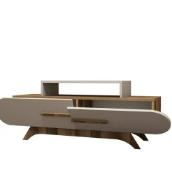 Porta TV noce e crema 145x36x49h cm 2 ante - Nesatm