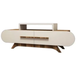 Porta TV noce e crema 145x36x49h cm 2 ante - Nesatm