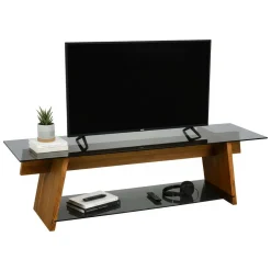 Mobili Porta Tv|Salotto > Dmora Porta TV noce e nero 158x40x45h cm in legno - Amorosi Nero, Marrone Noce