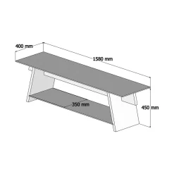 Mobili Porta Tv|Salotto > Dmora Porta TV noce e nero 158x40x45h cm in legno - Amorosi Nero, Marrone Noce