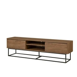 Porta TV noce e nero 180x40x50h cm in legno - Corinna