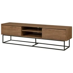 Porta TV noce e nero 180x40x50h cm in legno - Corinna