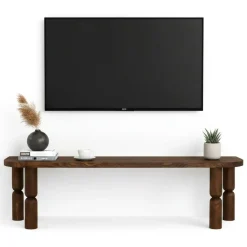 Mobili Porta Tv|Salotto > Dmora Porta TV noce 140x35x40h cm in legno - Fengshen Marrone Noce