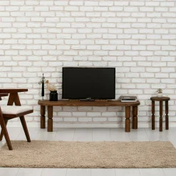 Mobili Porta Tv|Salotto > Dmora Porta TV noce 140x35x40h cm in legno - Fengshen Marrone Noce