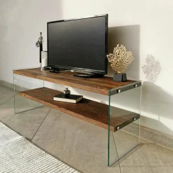 Porta TV noce 120x35x45h cm in legno - Italia