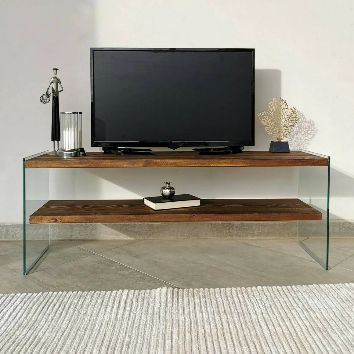 Porta TV noce 120x35x45h cm in legno - Italia