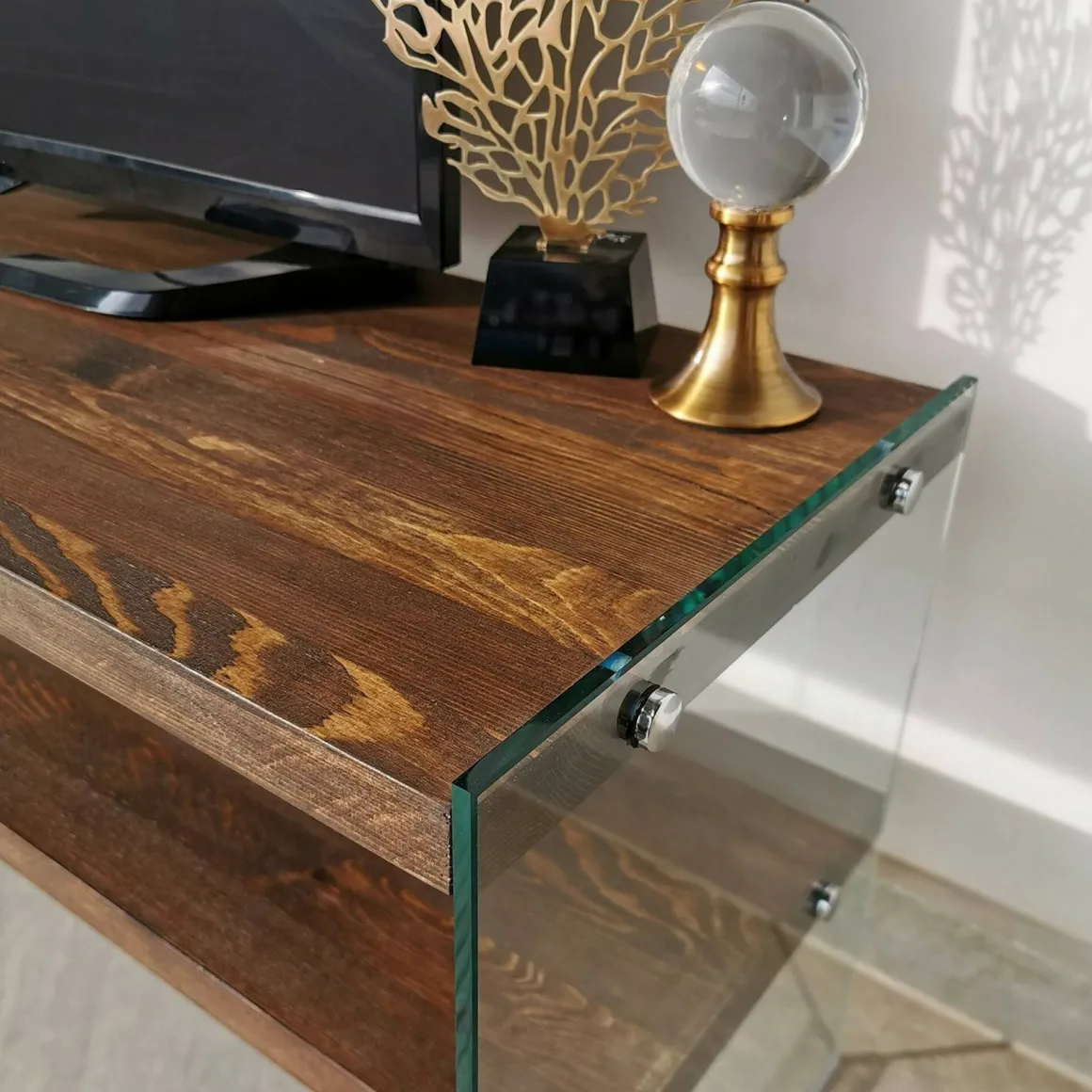Porta TV noce 120x35x45h cm in legno - Italia