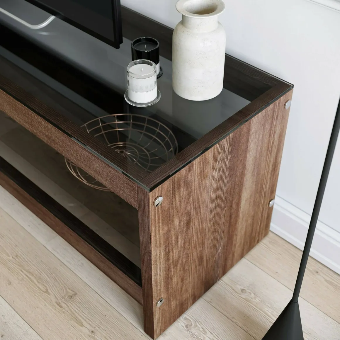 Porta TV noce 140x40x45h cm in legno - Wiley