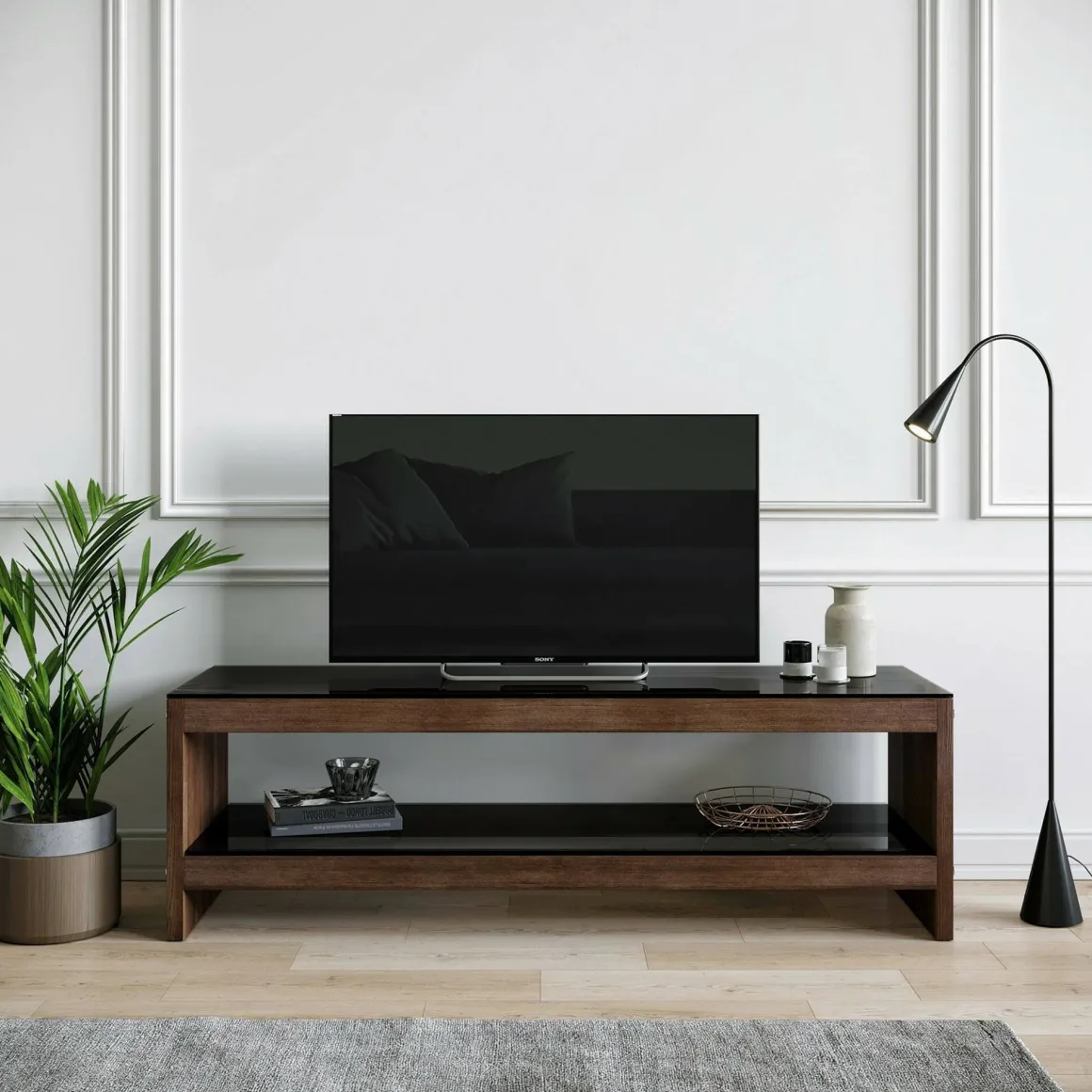 Porta TV noce 140x40x45h cm in legno - Wiley