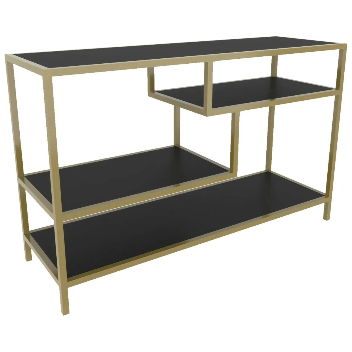 Mobili Porta Tv|Salotto > Dmora Porta TV oro e antracite 120x39x75h cm in legno - Ivette Nero, Oro Antracite