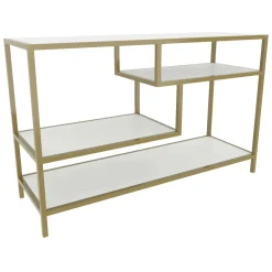 Porta TV oro e bianco 120x39x75h cm in legno - Ivette