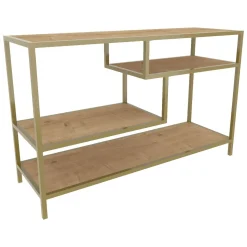 Mobili Porta Tv|Salotto > Dmora Porta TV oro e quercia 120x39x75h cm in legno - Ivette Marrone, Oro Quercia