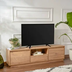 Porta TV pino 160x29x42h cm 3 ante - Morrigan